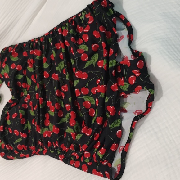 Cherries vintage style bathing suit . - Picture 3 of 5